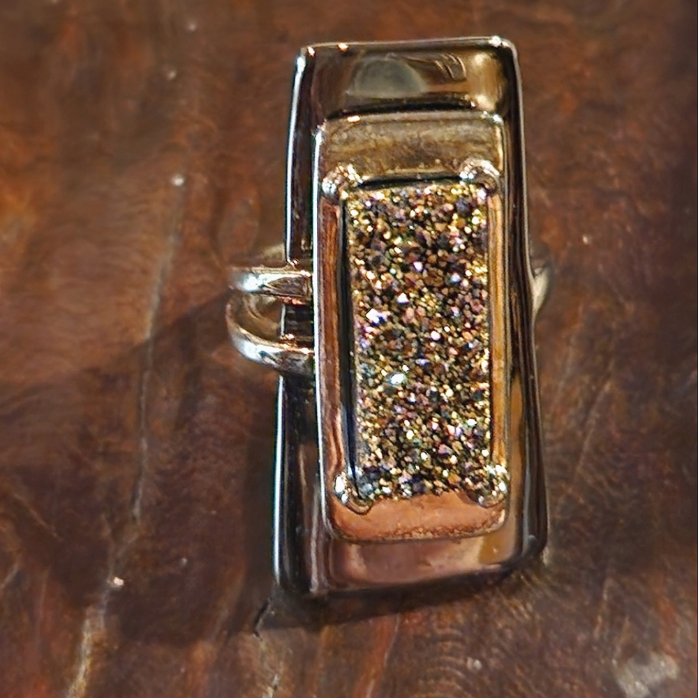 Beautiful RLM Studio Sterling Silver Drusy Ring Size 6